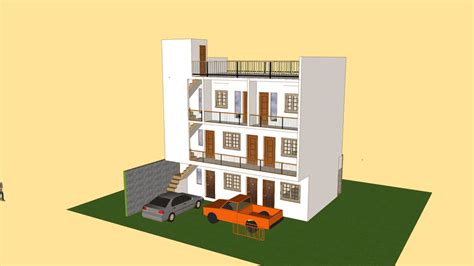 3 Storey Residential House Plan 3d Warehouse