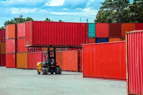 Container Forklift Stock Image Image Of Nobody Blue Logistics 606345