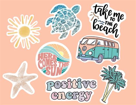 Aesthetic Beach Sticker Pack Etsy