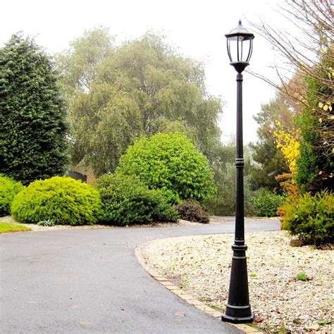 New Ivory And Deene Black Solar Garden Lamp Post Outdoor Driveway Led
