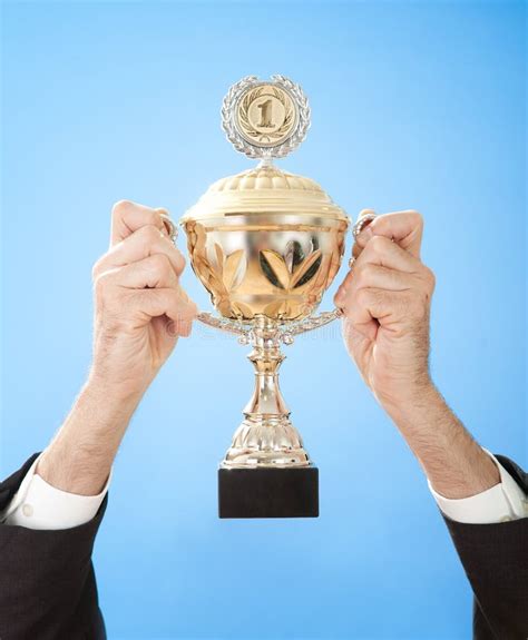 Hands Holding A Trophy Stock Photo Image Of Reward Award 23925926