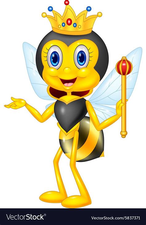 Illustration Of Cartoon Queen Bee Presenting Download A Free Preview Or High Quality Adobe