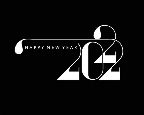Free Vector Happy New Year 2022 Text Typography Design Patter Vector