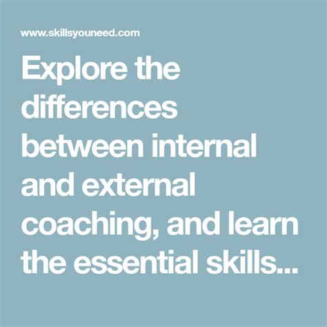 Explore The Differences Between Internal And External Coaching And