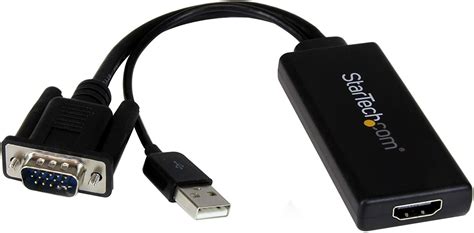 This usb hdmi adapter can connect a computer via usb interfac. Buy StarTech VGA to HDMI Adapter w/ USB Power & Audio ...