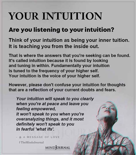 Are You Listening To Your Intuition Intuition Quotes Intuition