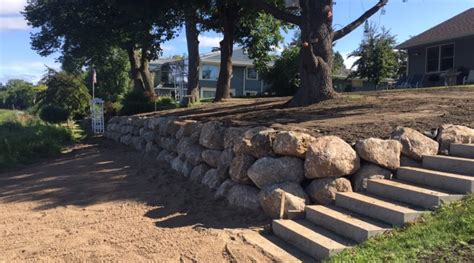 Boulder Wall Installation And Construction Minneapolis Mn Erosion Control