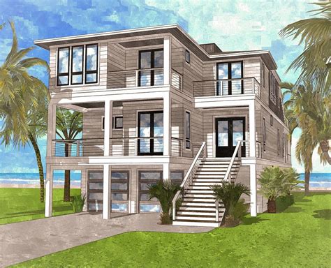 Plan 15220nc Coastal Contemporary House Plan With Rooftop Deck