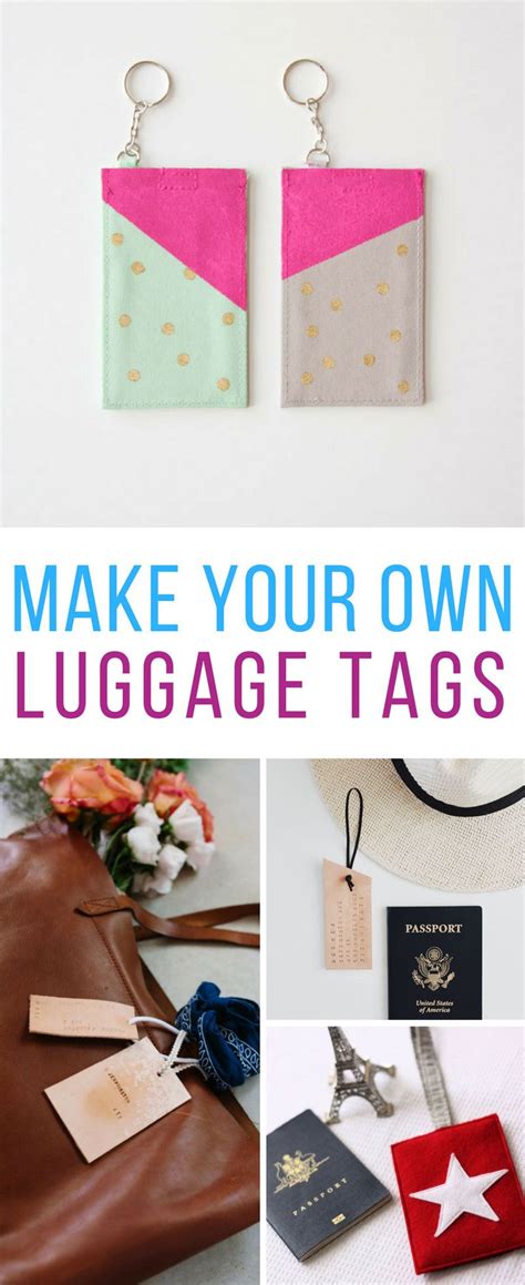 Several Different Pictures With The Words Make Your Own Luggage Tags