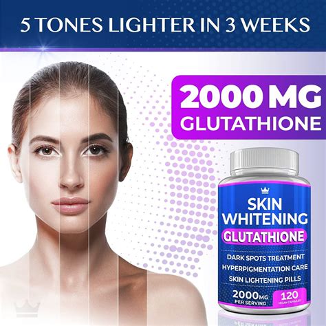 Glutathione Whitening Pills 120 Capsules 2000mg Glutathione