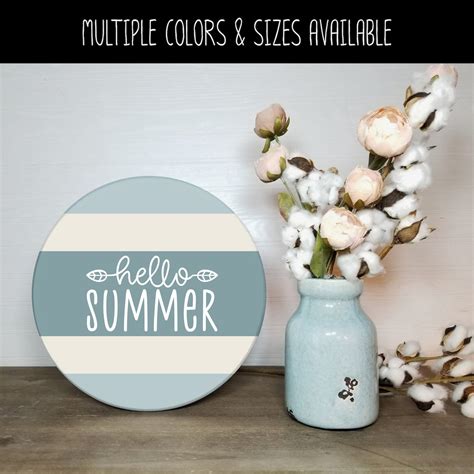 Hello Summer With Leaves Vinyl Decal Hello Summer With Leaves Vinyl