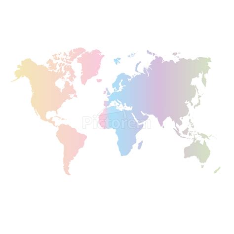 Multicolor Pastel World Map Rizudesigns