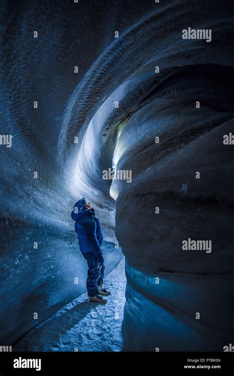 Larsbreen Ice Cave Spitsbergen Svalbard Stock Photo Alamy