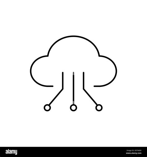 Cloud Computing Technology Single Isolated Icon With Line Or Outline