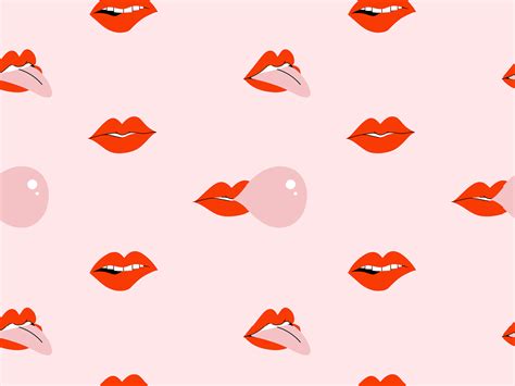 Red Sexy Lips Valentine Day Pattern By Cutevector On Dribbble