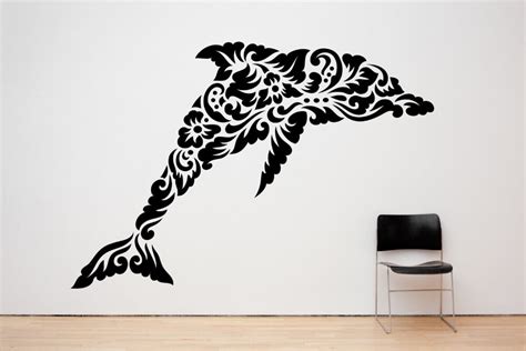 Ocean Sea Animal Wall Decal Dolphin Pattern Vinyl Tribal Wall Stickers