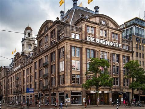 De Bijenkorf Shopping In Red Light District Amsterdam