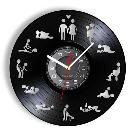 Adult Sex Products Kamasutra Vinyl Record Wall Clock Sexual Room Decor Make Love Positions
