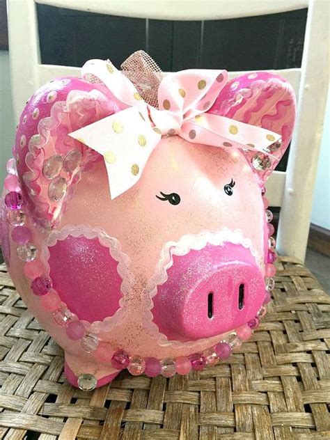 Large Personalized And Custom Painted Piggy Bank Jumbo Size Bank Huge