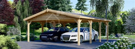 Double Wooden Carport Classic 6m X 6m 20x20 Ft