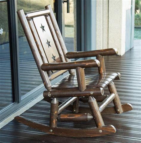 Outdoor Furniture Wooden Rocking Chair Rustic American Country Etsy