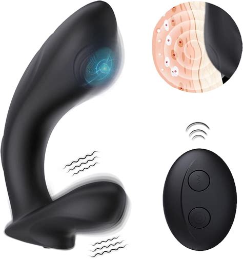 buy flapping male prostate massager anal vibrator 2 in 1 anal butt plug stimulator with 2 motors