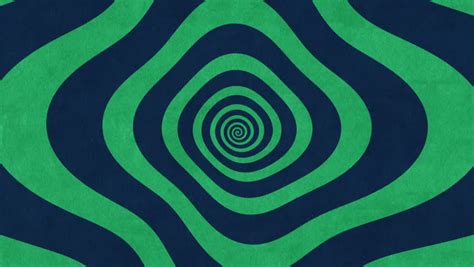Black Hypnotic Spiral Rotates On The Glowing Emerald Green Background