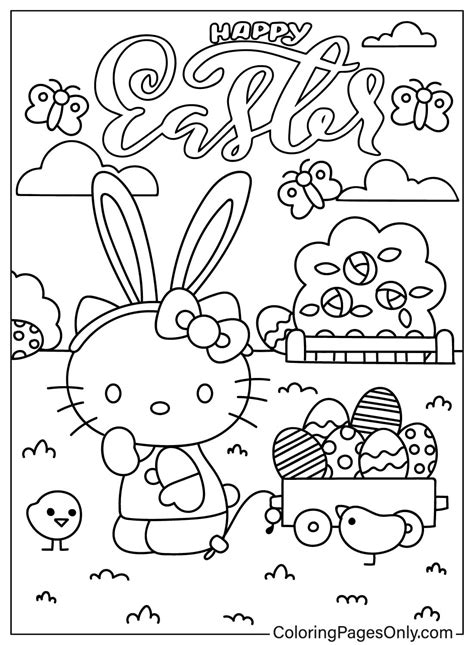 Easter Hello Kitty Coloring Page Free Printable Coloring Pages