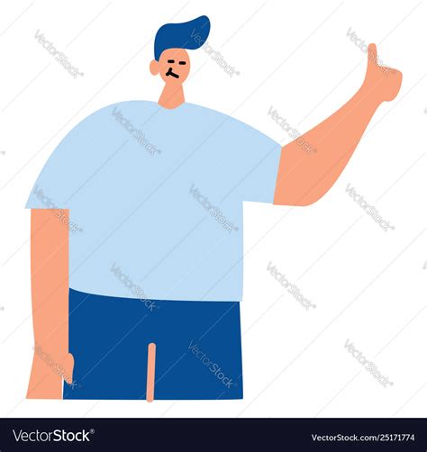 Man With Small Head And Big Body On White Vector Image