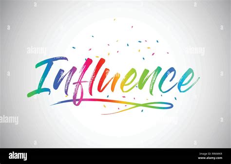 Influence Creative Word Text With Handwritten Rainbow Vibrant Colors