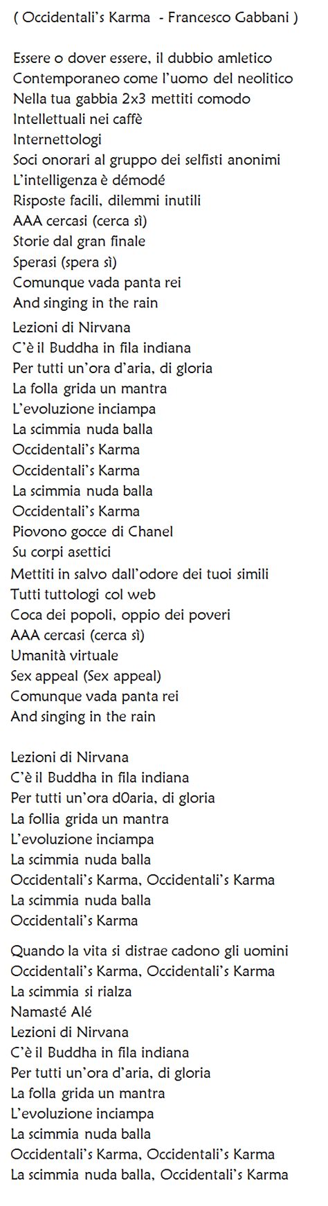 Francesco Gabbani Occidentali S Karma Testo E Video Della Canzone My