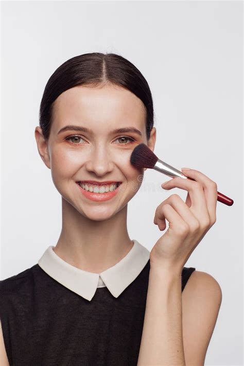 Makeup Artist Holding Makeup Brush Stock Photo Image Of Beautiful