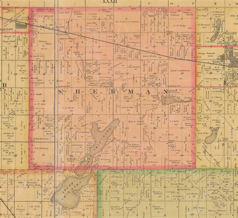 Calhoun County Iowa 1884 Old Wall Map With Landowner Names Etsy