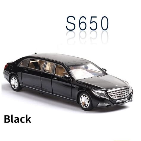 Cheap 124 Toy Car S650 Limousine Diecast Metal Model Car New Black Toy
