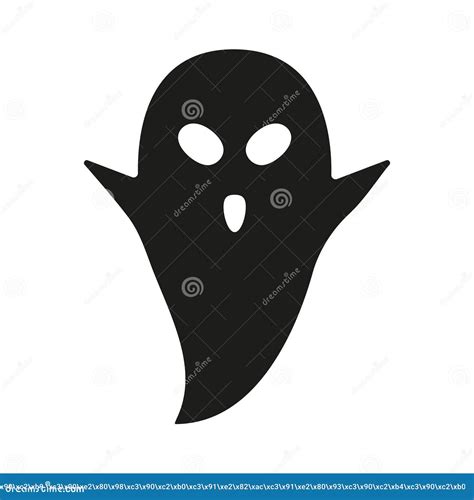 Ghost Icon Halloween Party Character Creepy Horror Symbol Stock