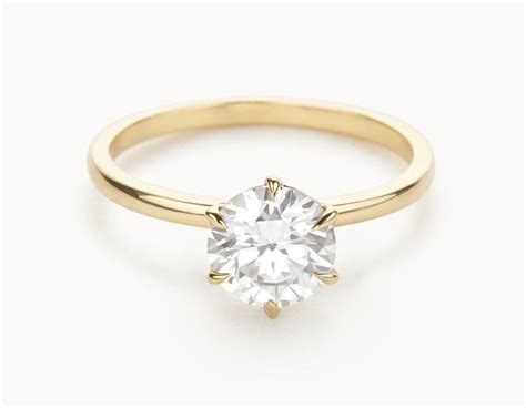 Vow Vrai And Oro Round Brilliant Diamond Engagement Ring Silver