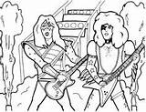 Coloring Pages Kiss Band Colouring Frehley Ace Rock Bands Printable Stanley Paul sketch template