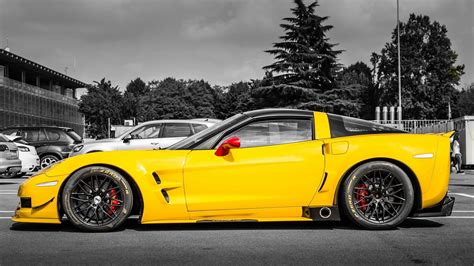 Monochrome 1080p Yellow Car Muscle Car Sports Car Chevrolet
