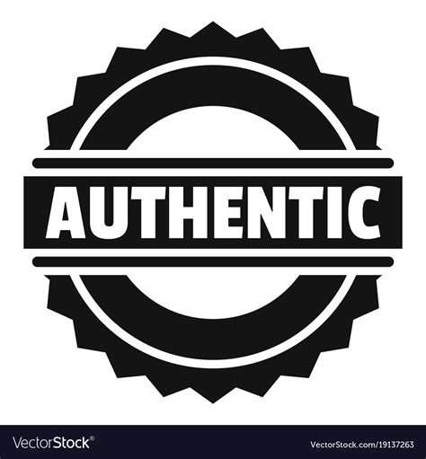 Authentic Logo Simple Style Royalty Free Vector Image