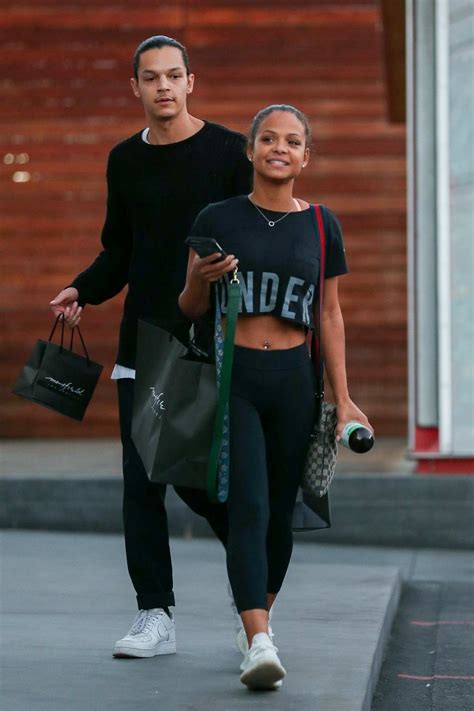 Christina Milian Poses For Cameras Following A Shopping Trip With A Male Friend In West