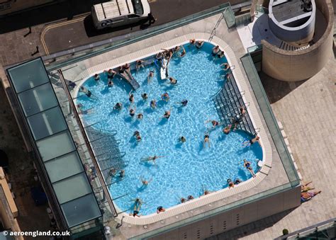Aeroengland Thermae Bath Spa Rooftop Swimming Pool In Bath From The Air