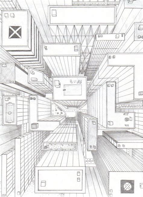 Directly Overhead Birds Eye View Perspective Drawing Perspective