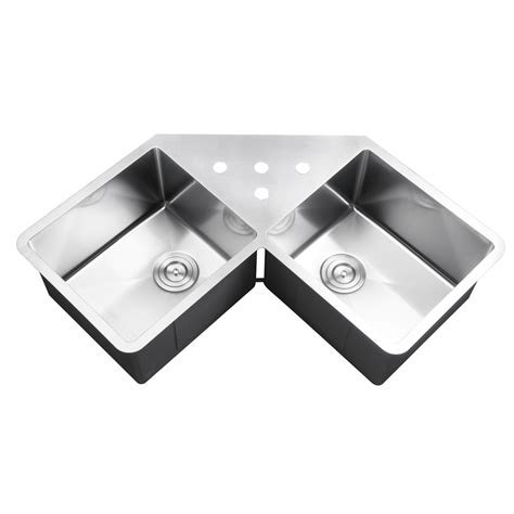 Buy undermount kitchen sinks at decorplanet.com. 43 Inch Stainless Steel Undermount Butterly Corner Double ...