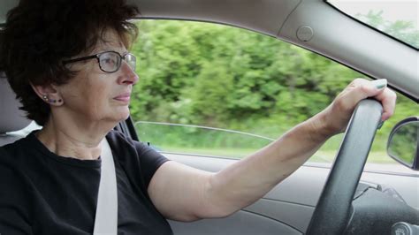 Elderly Woman Driving Car Stock Video Footage Sbv