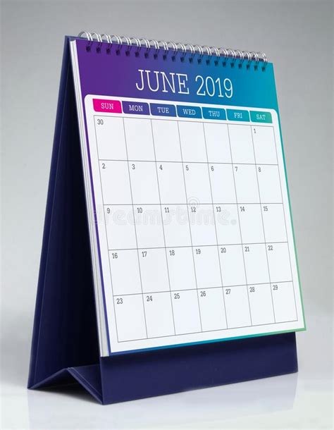 Simple Desk Calendar 2019 June Stock Photo Image Of Monthly Month