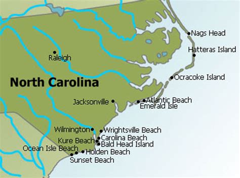 35 Map Of Coastal North Carolina Maps Database Source