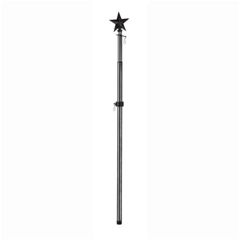 Evergreen Star Metal Extendable House Flag Pole Black In The Flag