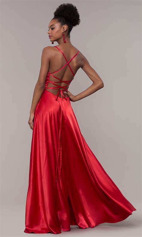 Sweetheart Long Satin Formal Dress with Corset Back