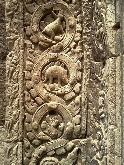 Dinosaur Carving Ta Prohm Temple Angkor Wat Cambodia Built In The