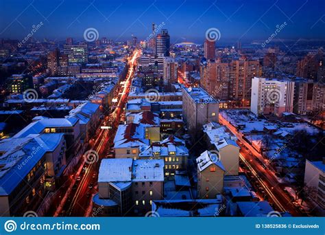 night view of the city of donetsk from a great height editorial photo image of scene lighting